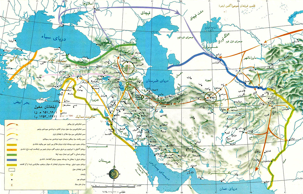 مسیر حملات مغول به ایران